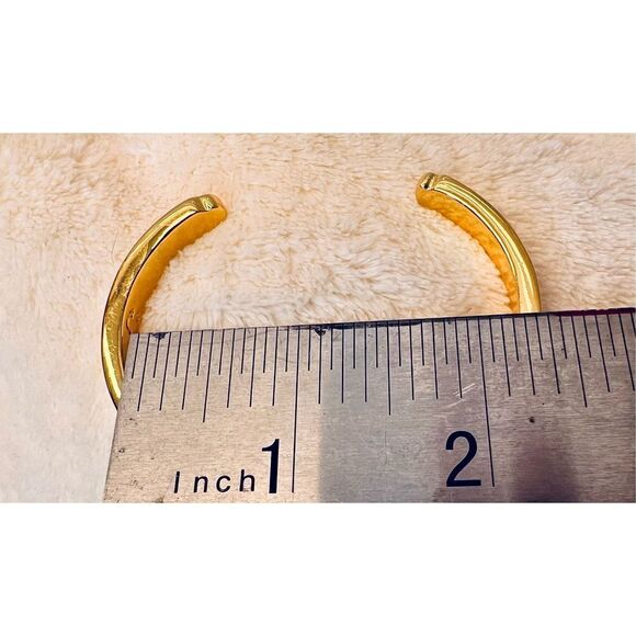 Gold Tone "Love" Affirmation Wide Bracelet with Crystals Costume Jewelry Buy 3/$ - Picture 6 of 6